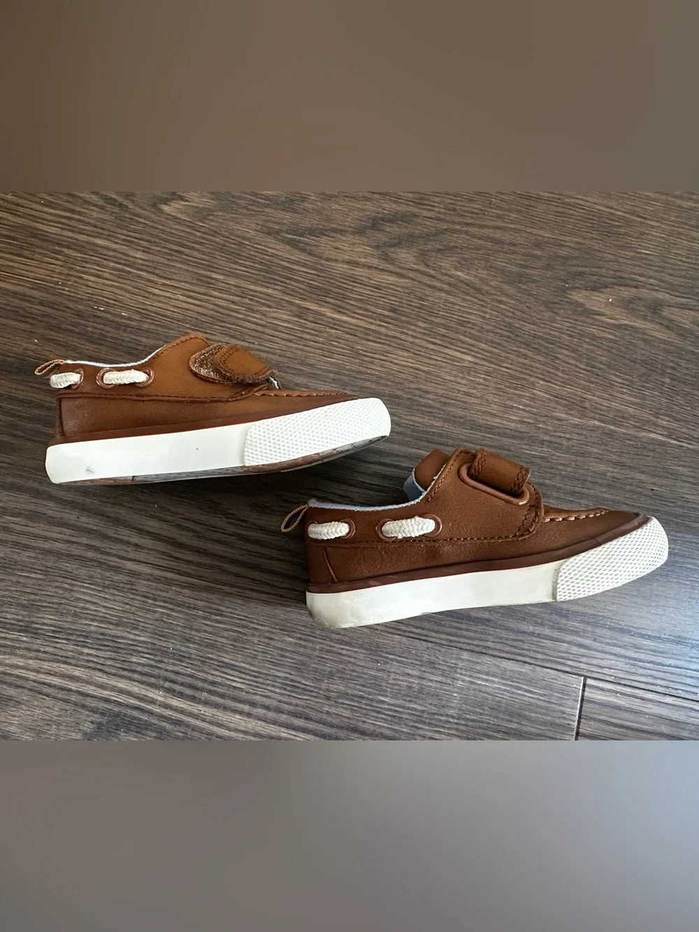 Toddler Brown Casual Slip-On Shoes with Velcro Strap